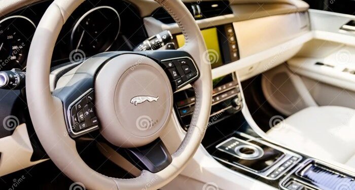 Jaguar Luxury Car Interior editorial stock photo. Image of inside ...
