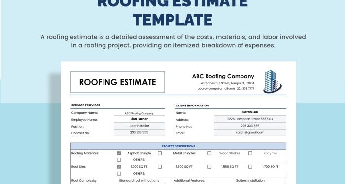 Roofing Estimate Template Free Download